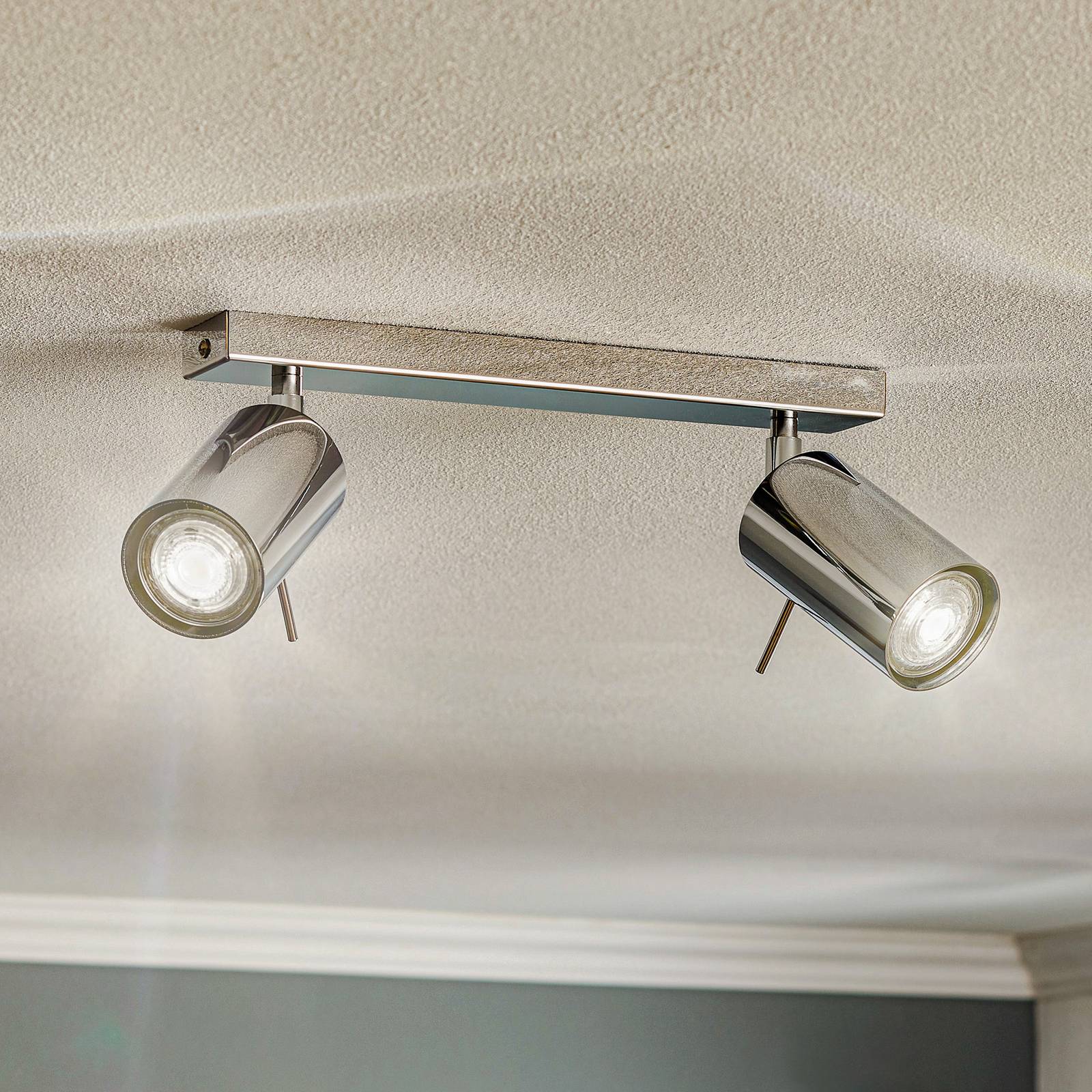 sollux lighting spot pour plafond round chromé à deux lampes