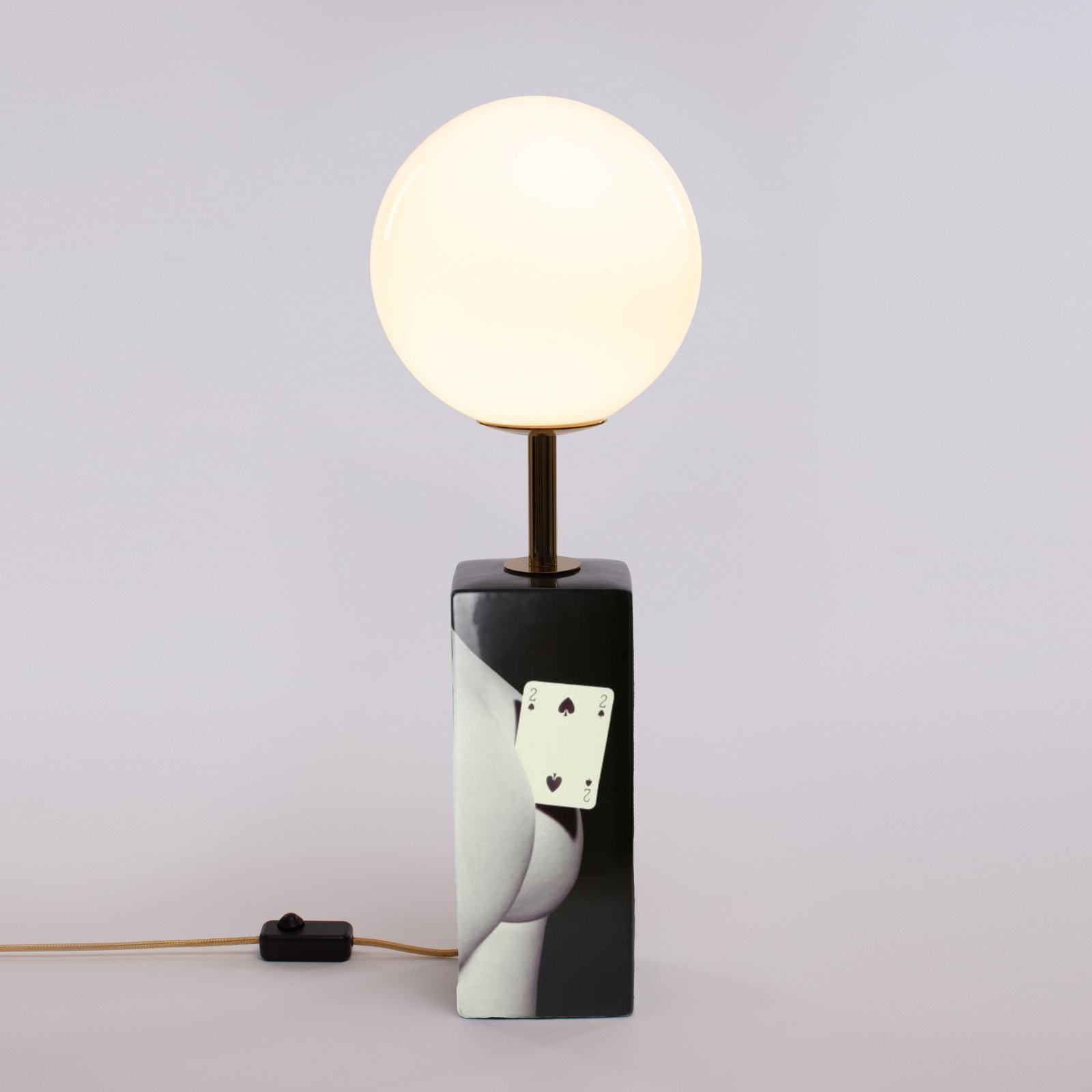 LED tafellamp Toiletpaper met kaartenmotief