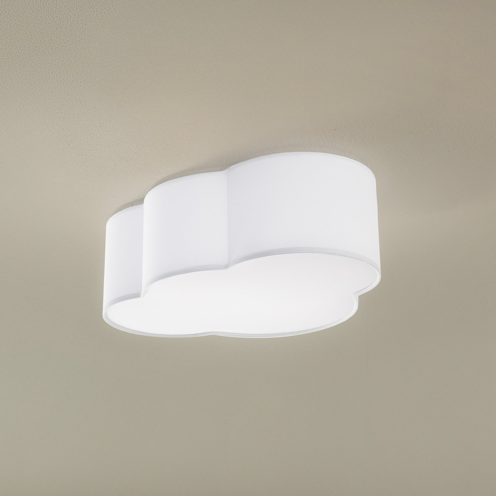 Lampa sufitowa Cloud, tekstylna, 41 x 31 cm, biała