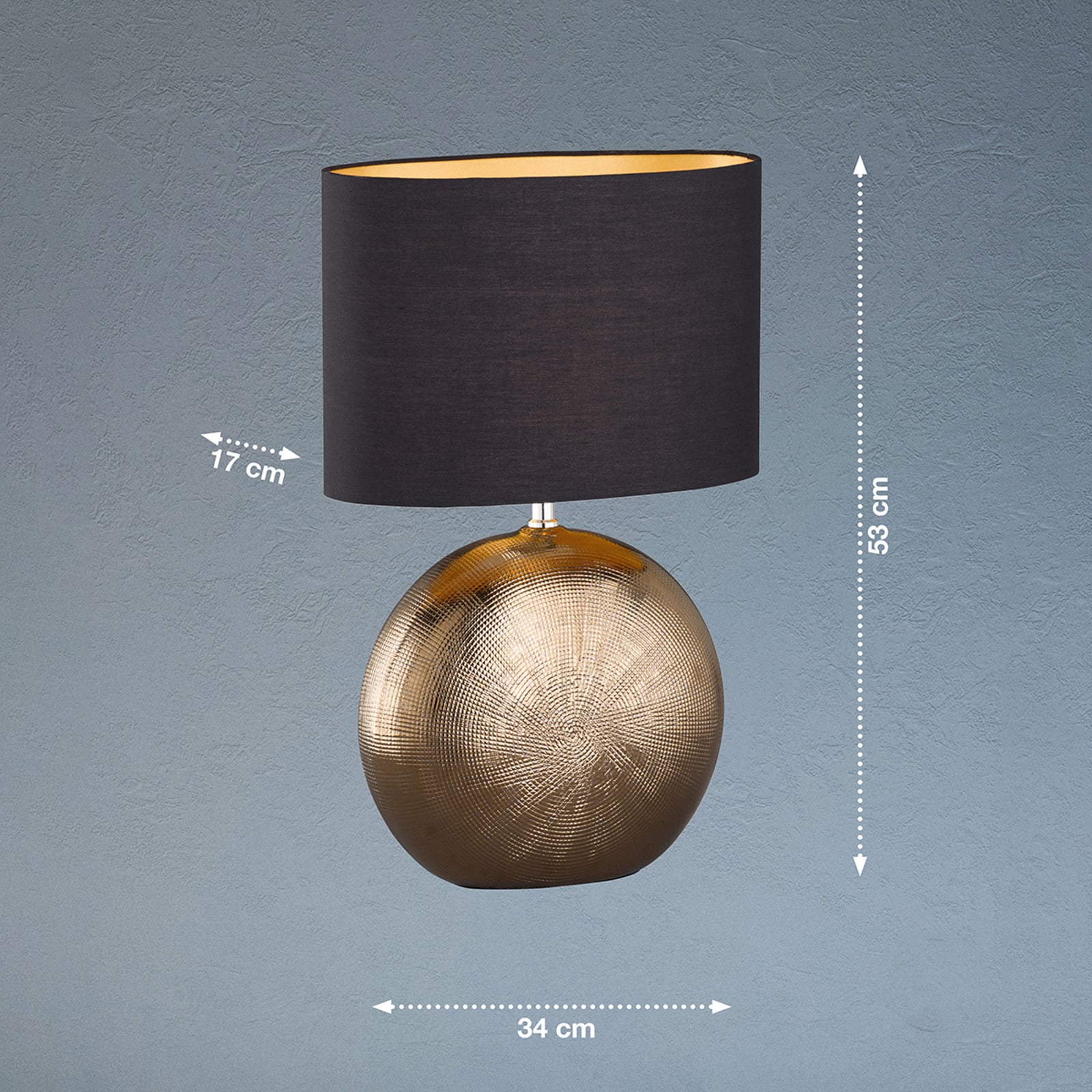 Lampa de masă Foro, bronz/negru, înălțime 53 cm