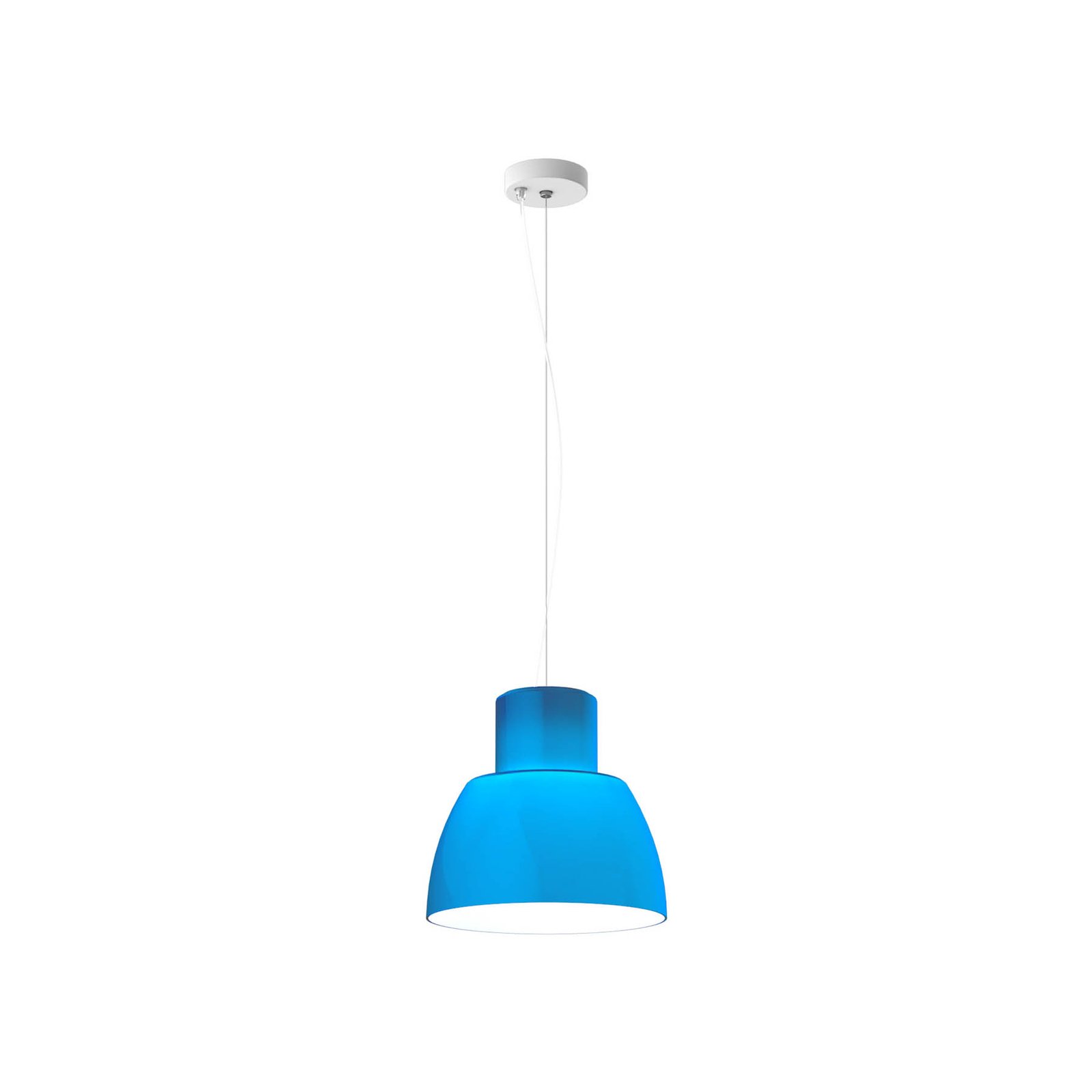 Nemo hanglamp Lorosae, blauw, Ø 30 cm, glas, E27