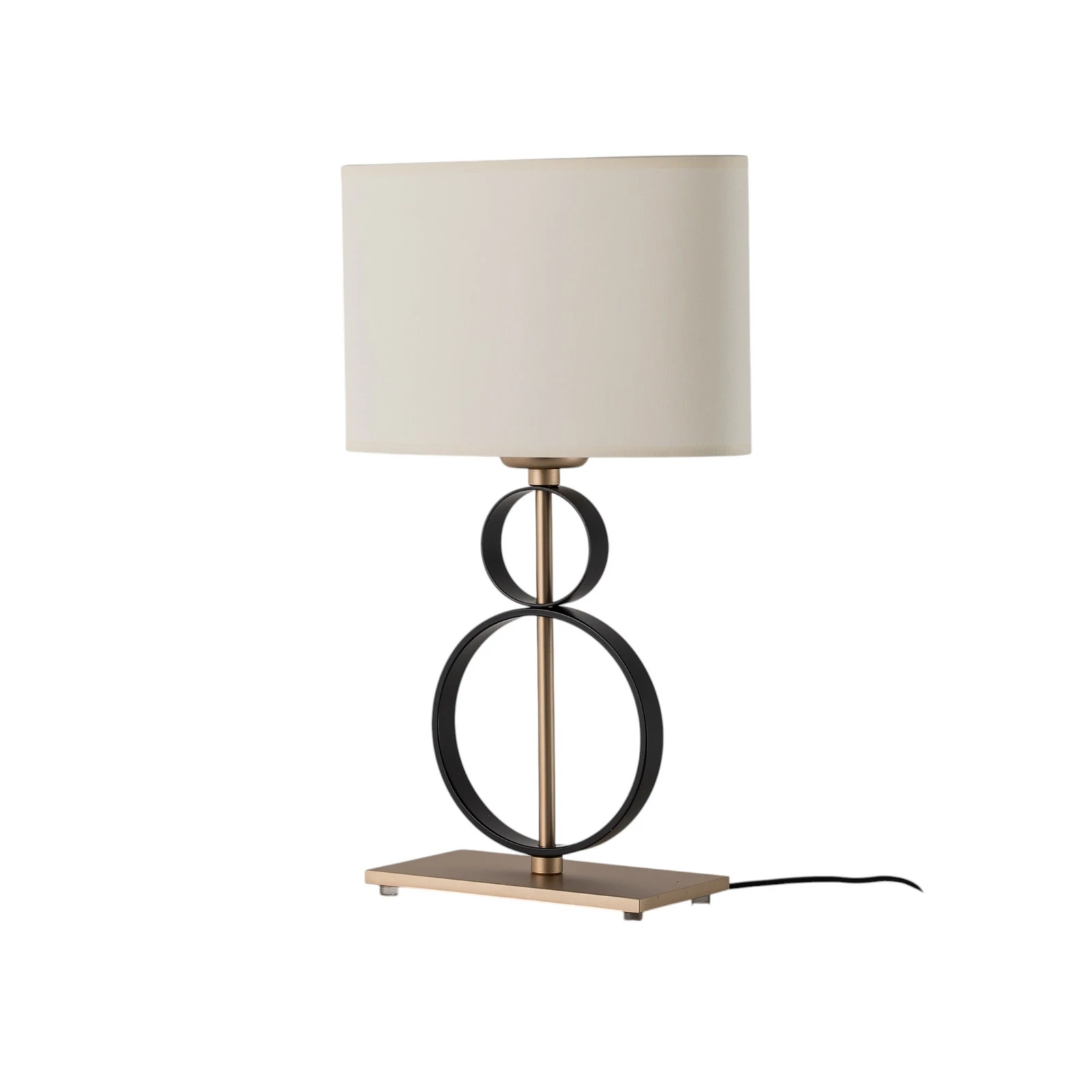 Lampe à poser Priam, noir/doré, acier, hauteur 42 cm