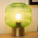 Lampe à poser en verre Maloto, vert/or, Ø 20 cm, E27