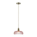 Pakabinamas šviestuvas „Kurage“, senovinis varis/rožinis, stiklas, Ø 26 cm, E27