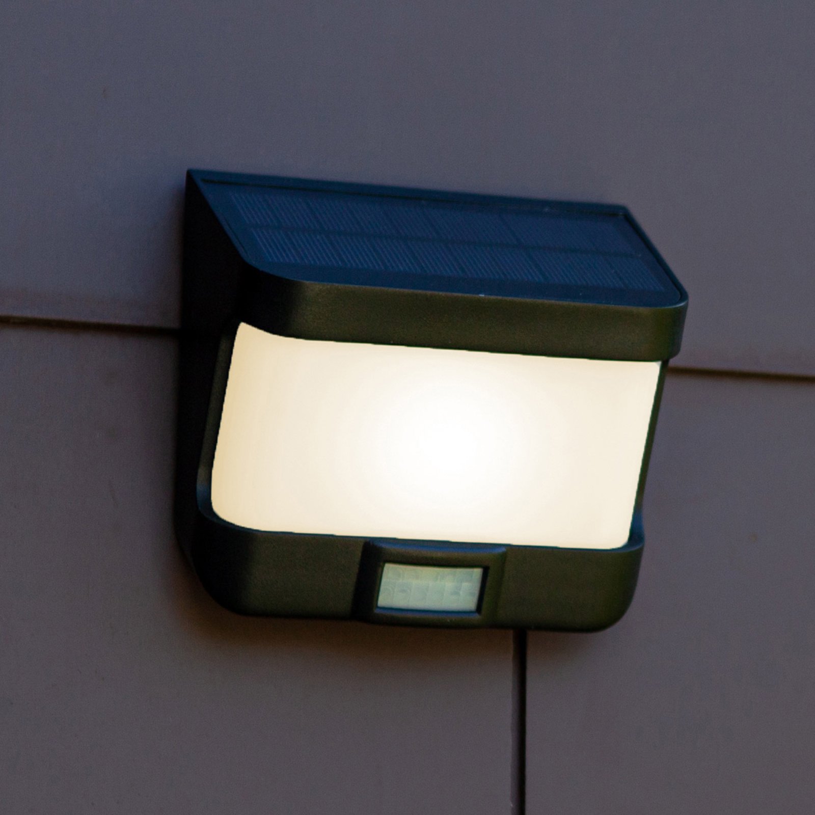 Try LED solar wall light with a motion detector