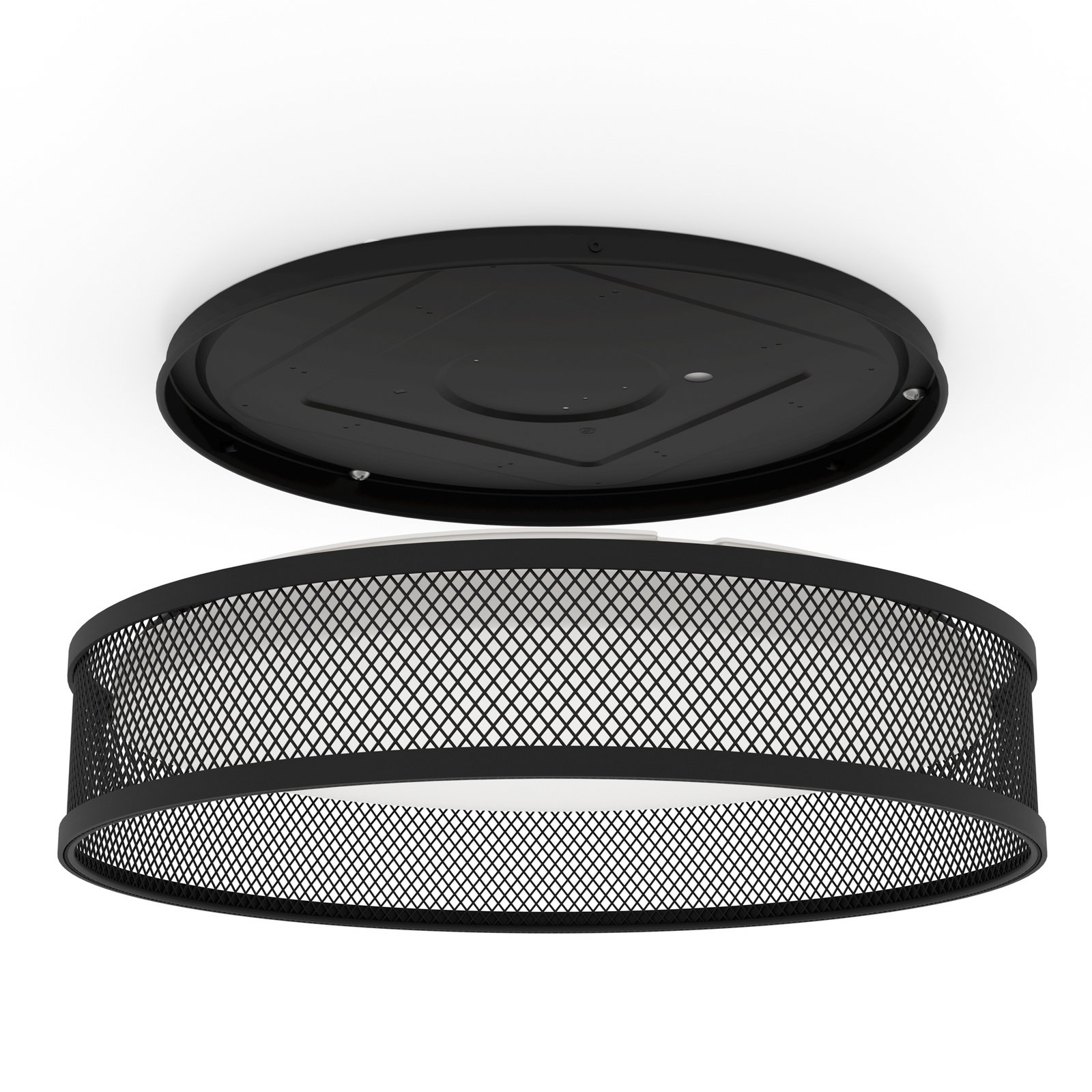 LED-Deckenlampe Luppineria Stahlgeflecht, schwarz