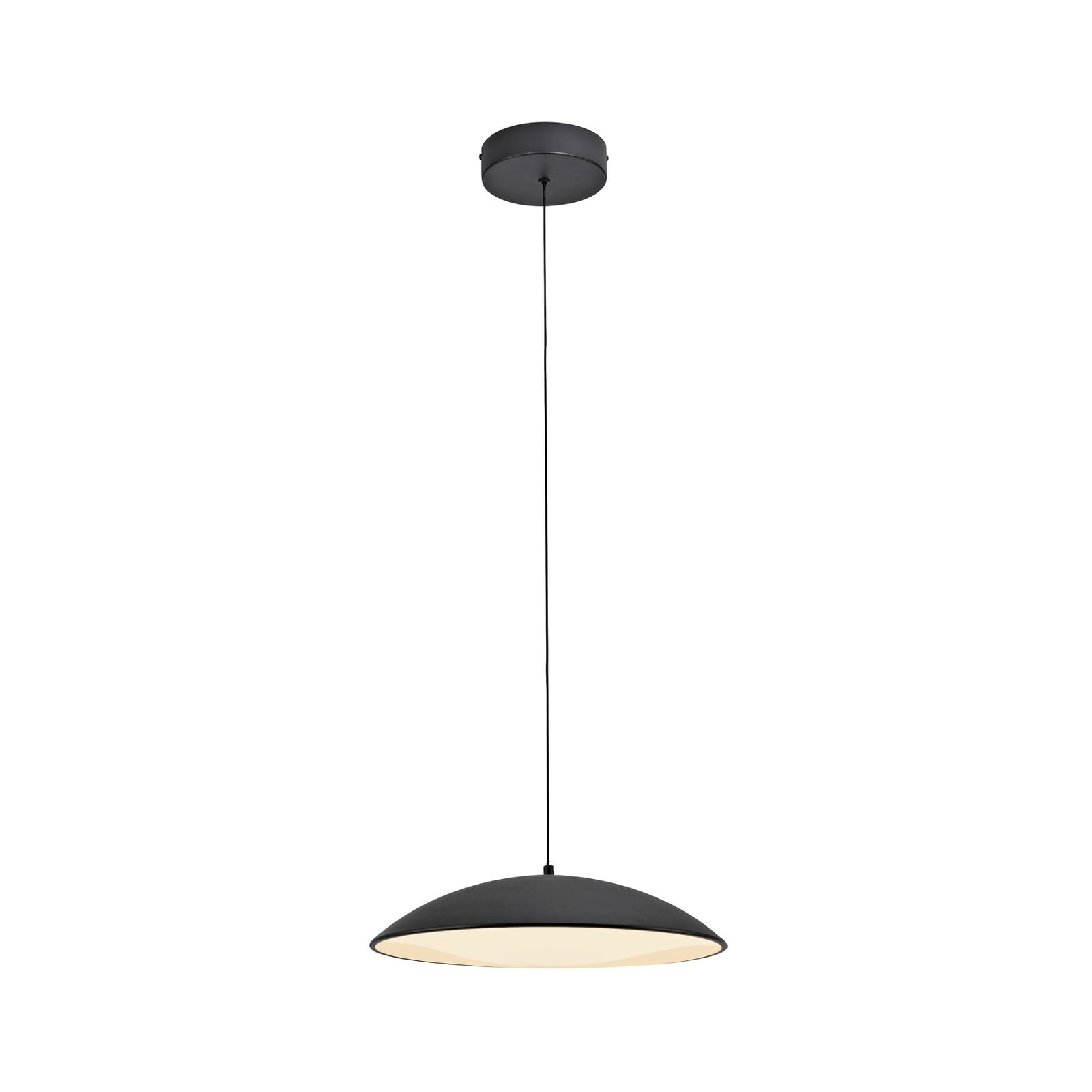 LED viseća svjetiljka LENTE, crna, Ø 40 cm, metal, s prigušivačem