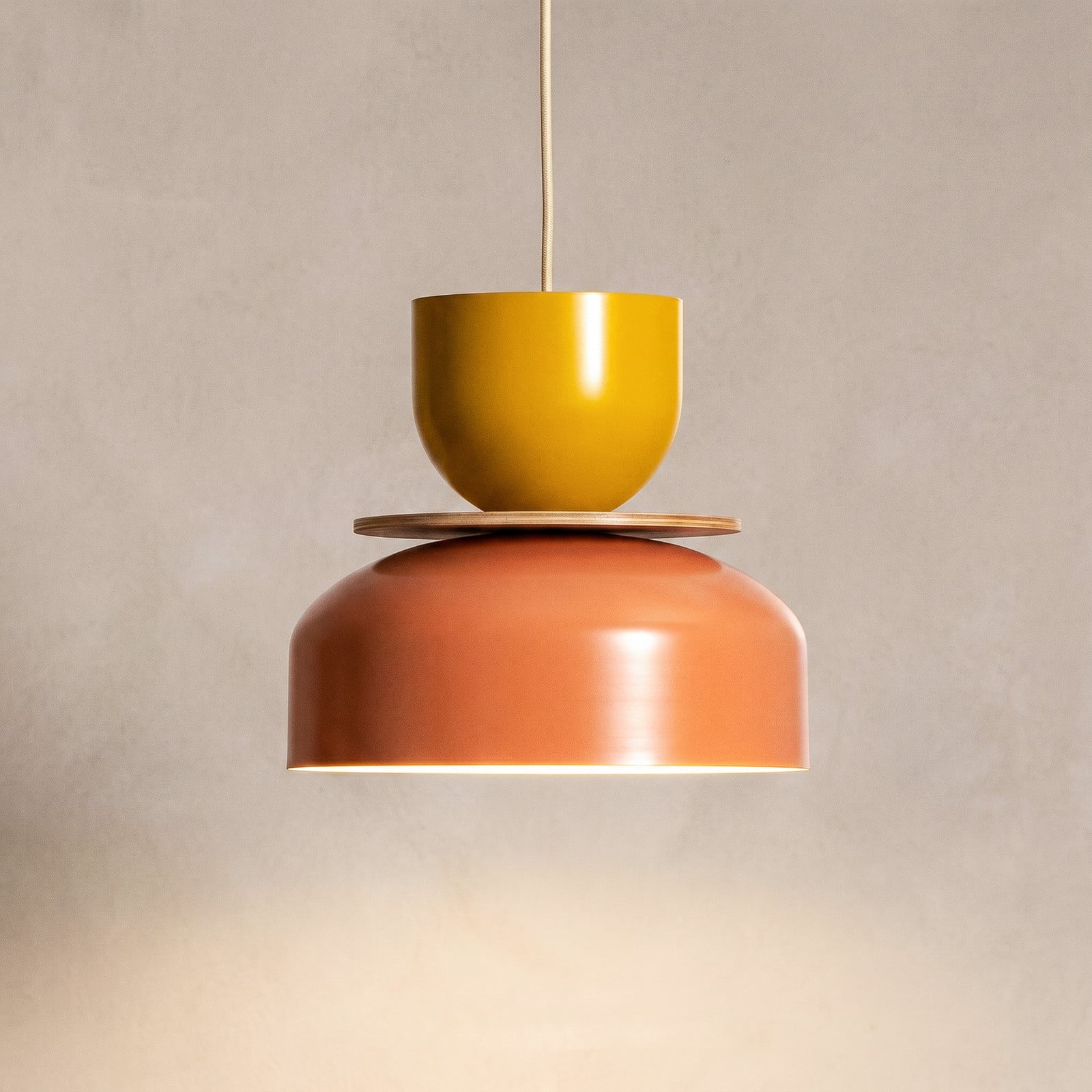 ALDEX Lampă suspendată Uto coral/galben Ø 30 cm metal - Camera de zi / sufragerie - Modern - coral galben