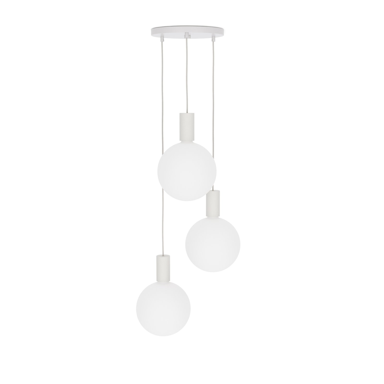 Lámpara colgante Tala Triple Colgante redondo, E27 opal, blanco/blanco
