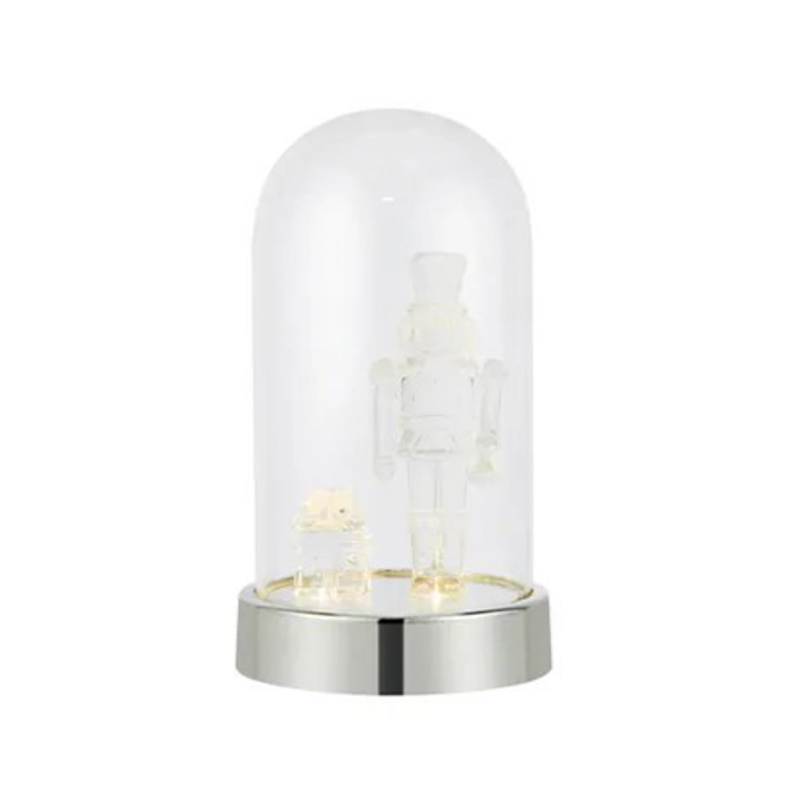 LED-Dekoleuchte Isla, chrom/klar, Nussknacker, Höhe 20 cm LED-Dekoleuchte Isla, chrom/klar, Nussknacker, Höhe 20 cm