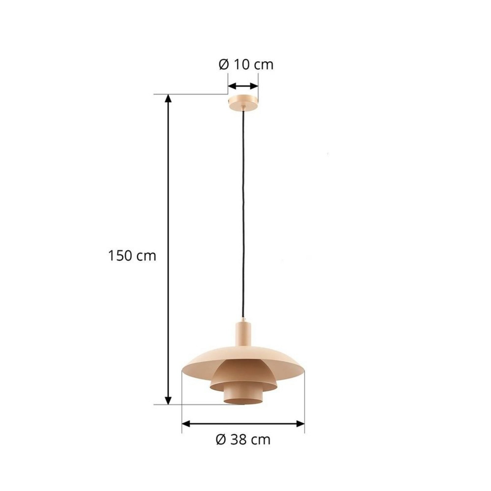 Elorri Pendelleuchte Beige - Lindby