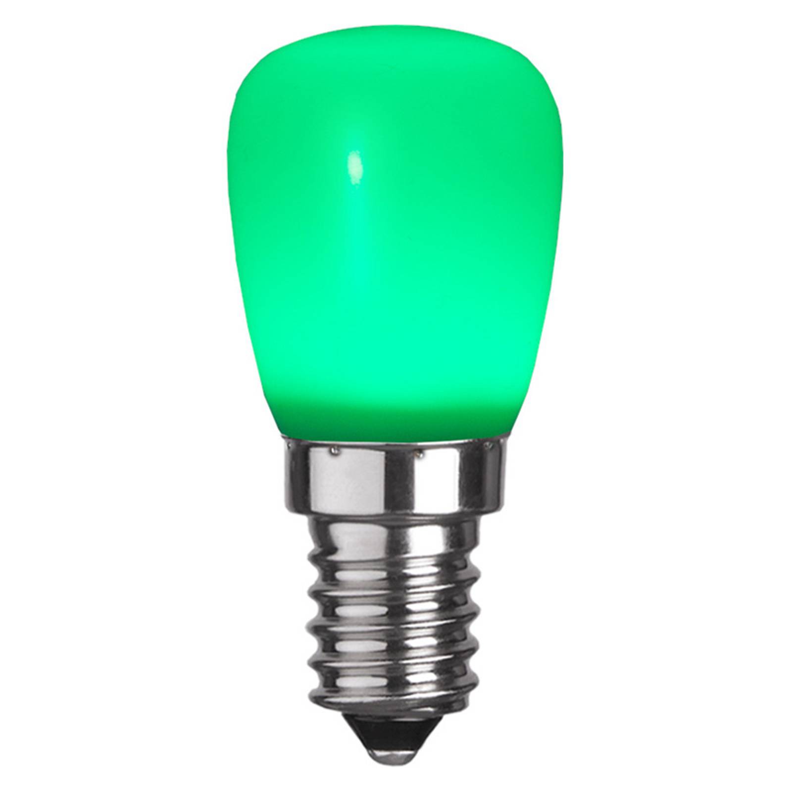 LED-Lampe E14 ST26 aus Kunststoff, grün