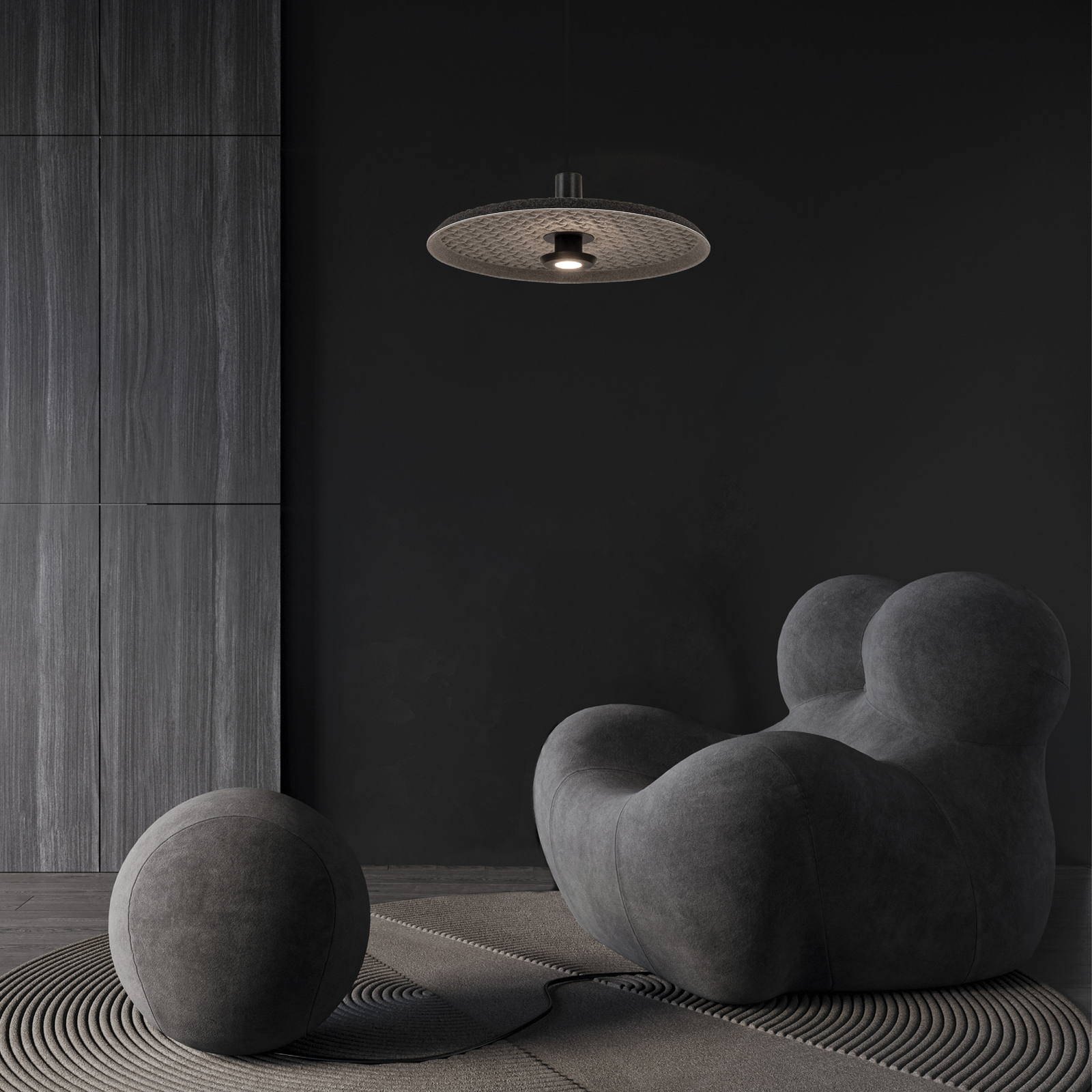 Lampada LED a sospensione 25176, grigio/nero, Ø 45 cm, metallo Lampada LED a sospensione 25176, grigio/nero, Ø 45 cm, metallo