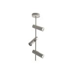 Leda 3 downlight, taupe, 3-bulb, steel, GU10, height 76 cm