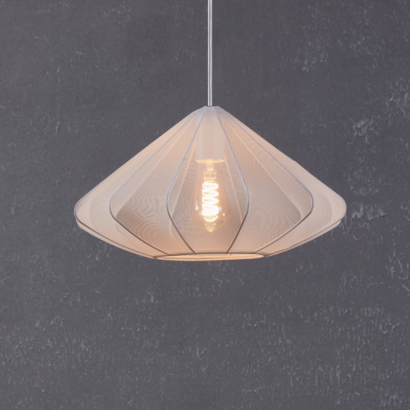 Lampă suspendată Dolwen, albă, Ø 42,5 cm