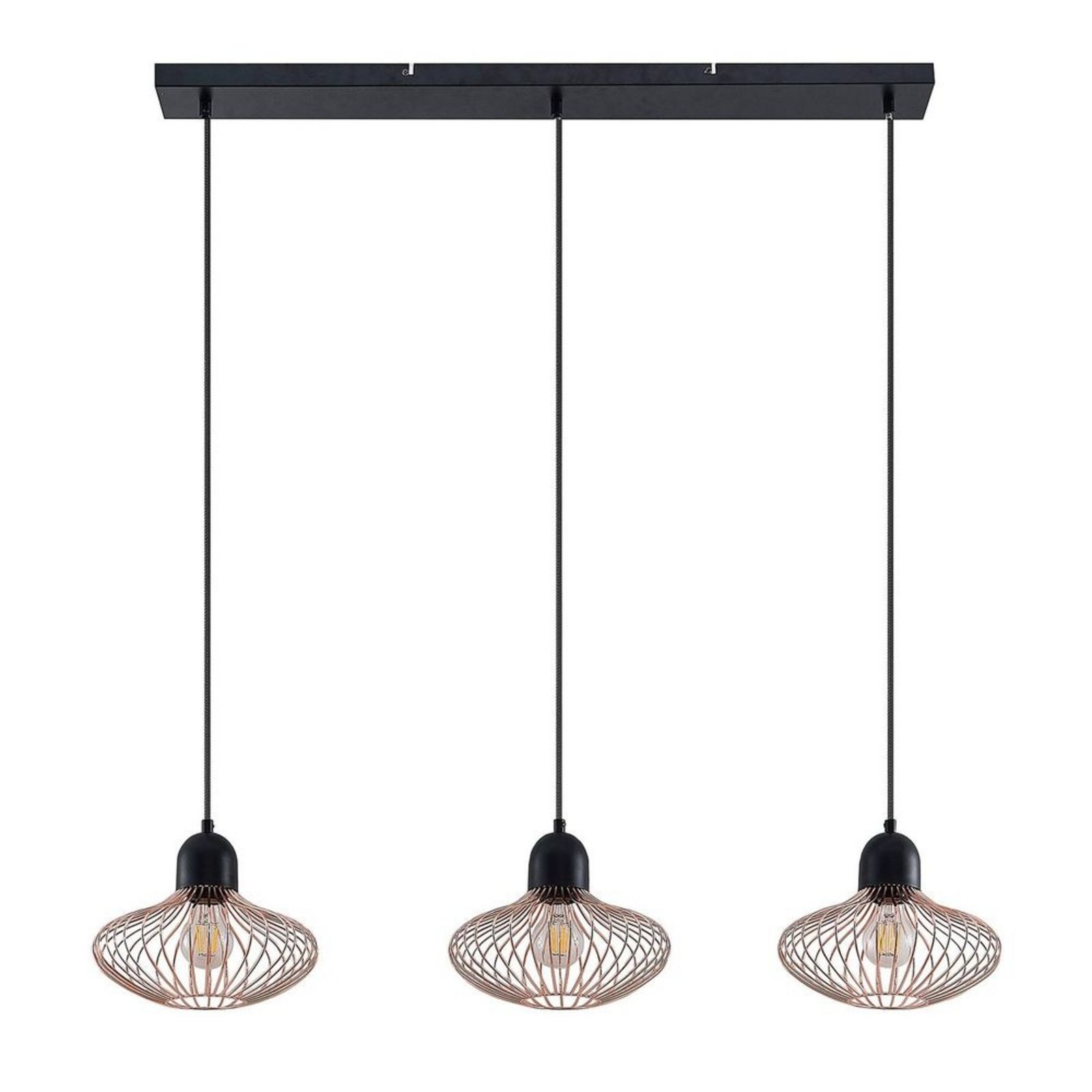 Justinos 3 Lustră Pendul Black/Copper - Lindby