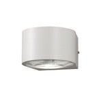 LED utomhusvägglampa Lao, 2 lampor, aluminium, kristallglas