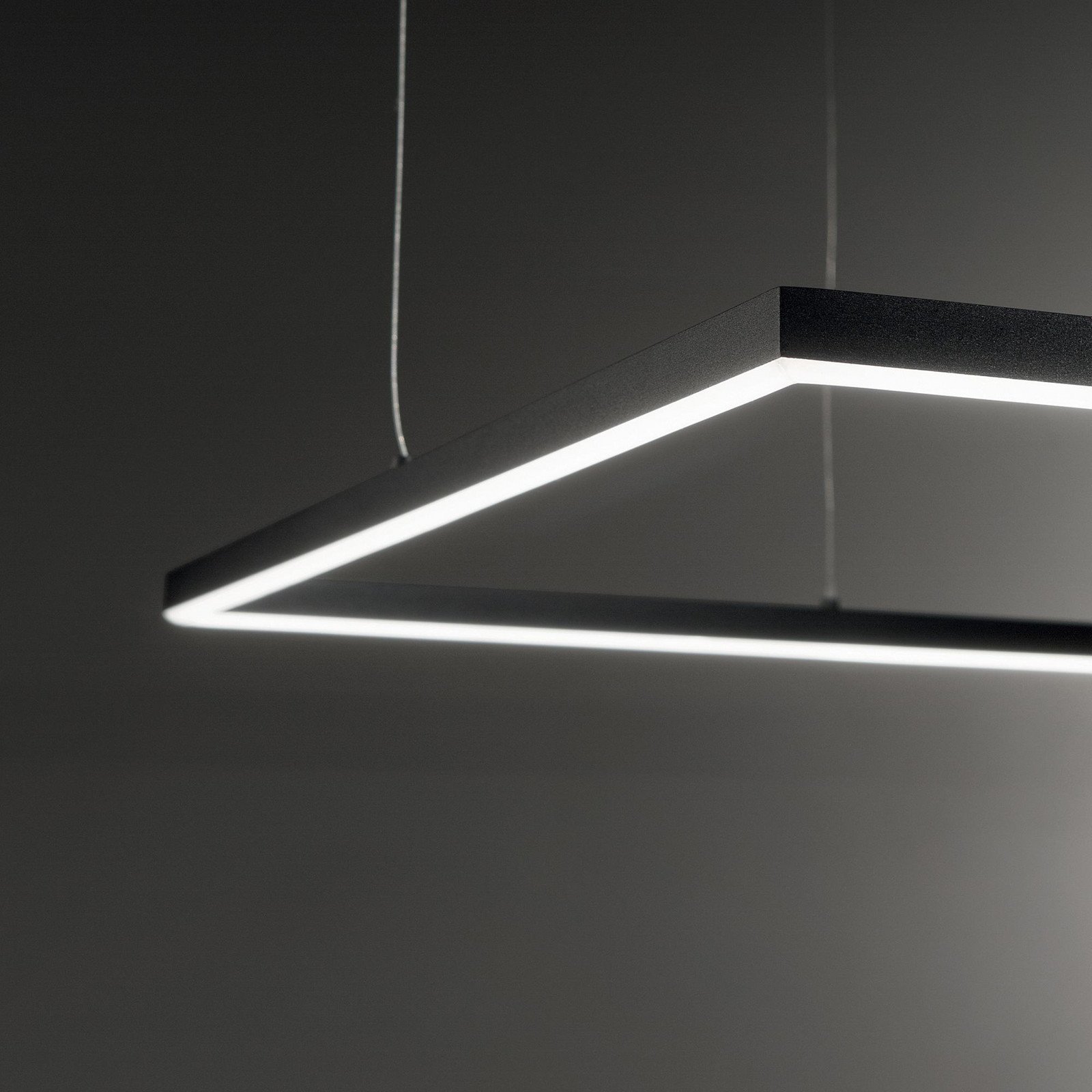 Ideallux Lumină suspendată LED Ideal Lux Oracle Slim 50 x 50 cm negru 3.000 K - Camera de zi / sufragerie - Modern - Aluminiu
