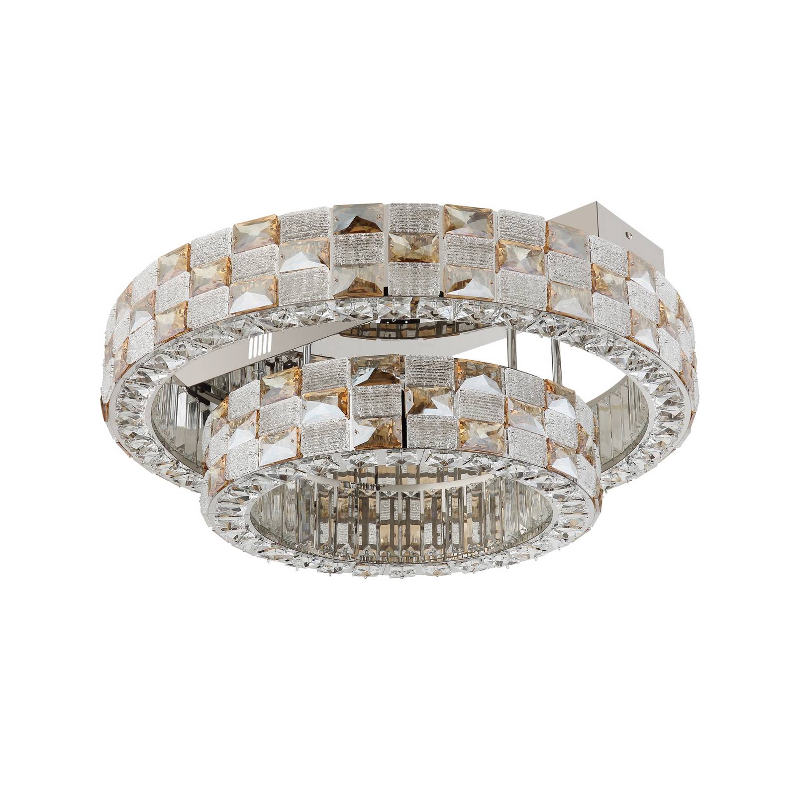 LED-Deckenleuchte Lidia, amber/klar, Glas, CCT, dimmbar