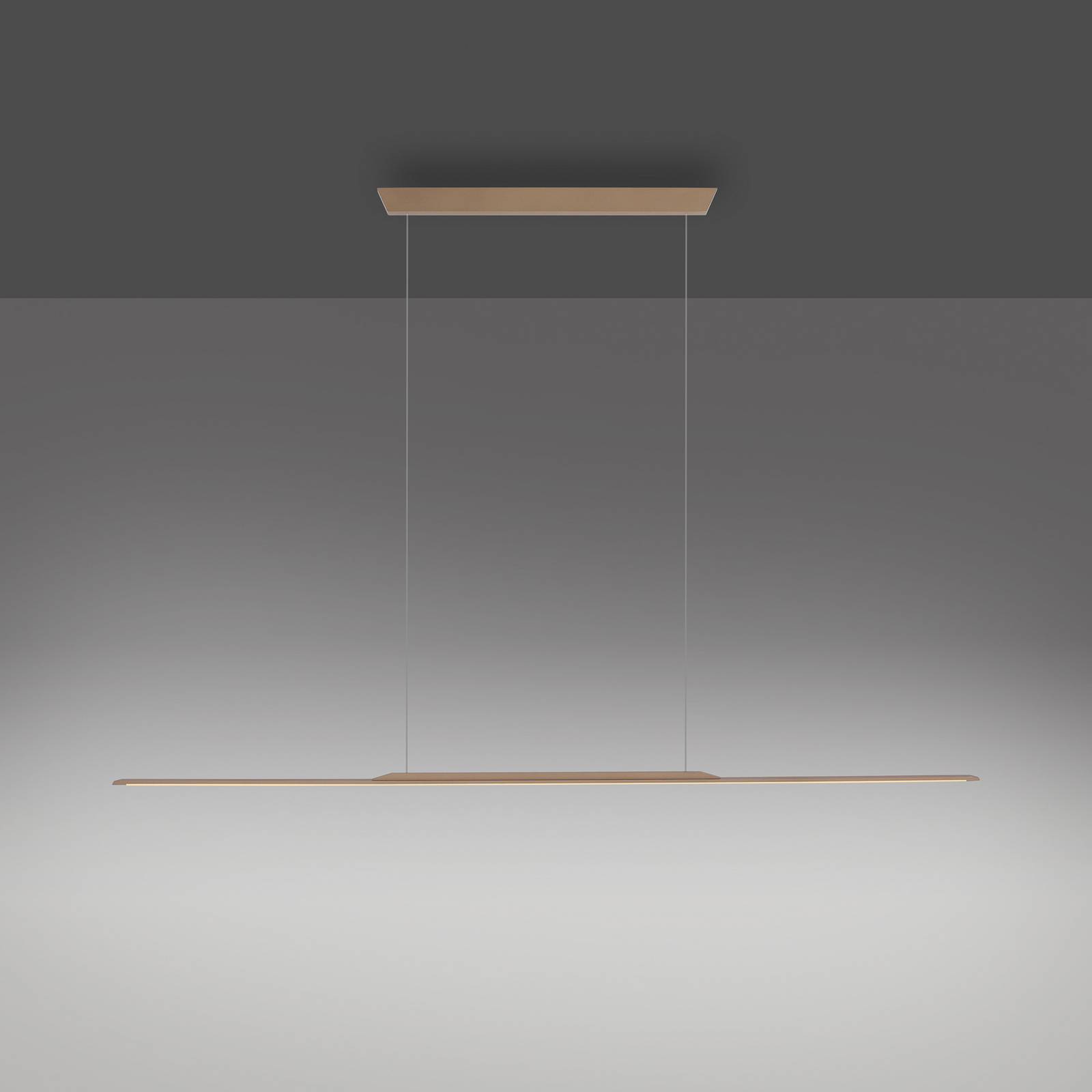 Lampa wisząca LED PURE Powierzchnia, brąz 160 cm aluminium 3000 K