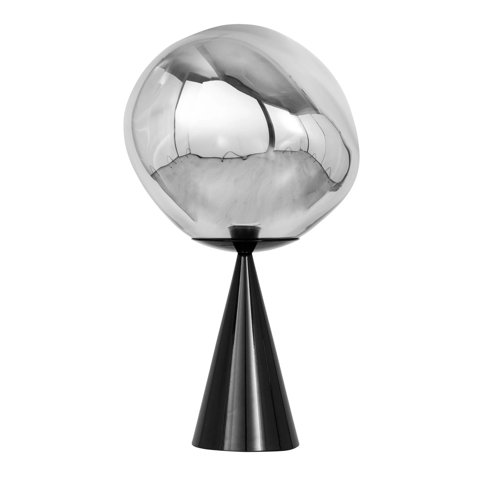 Tom Dixon LED galda lampa Melt Cone Fat, hroms/melns, 47 cm