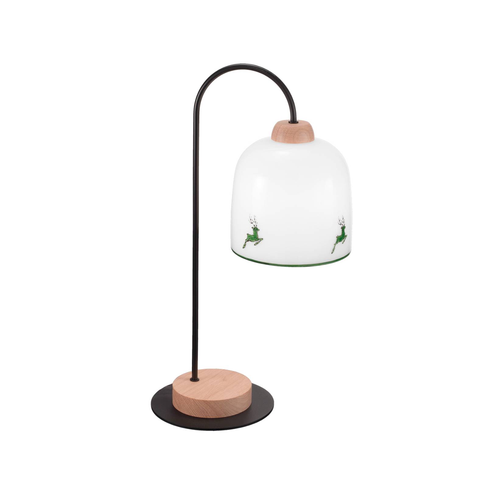 austrolux KOLARZ Lampe de table Chalet blanc/vert cerf hauteur 56 cm