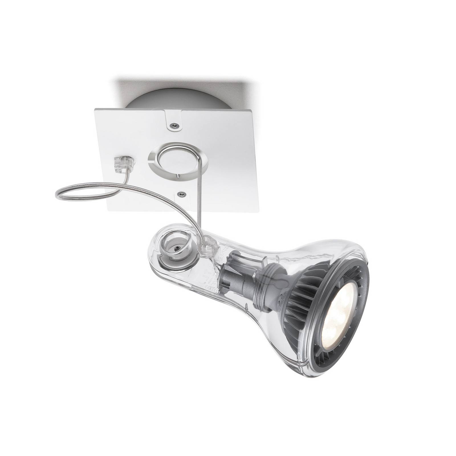 MARSET Wandstrahler Atlas, 3.000 K, Ø 11 cm, transparent günstig online kaufen