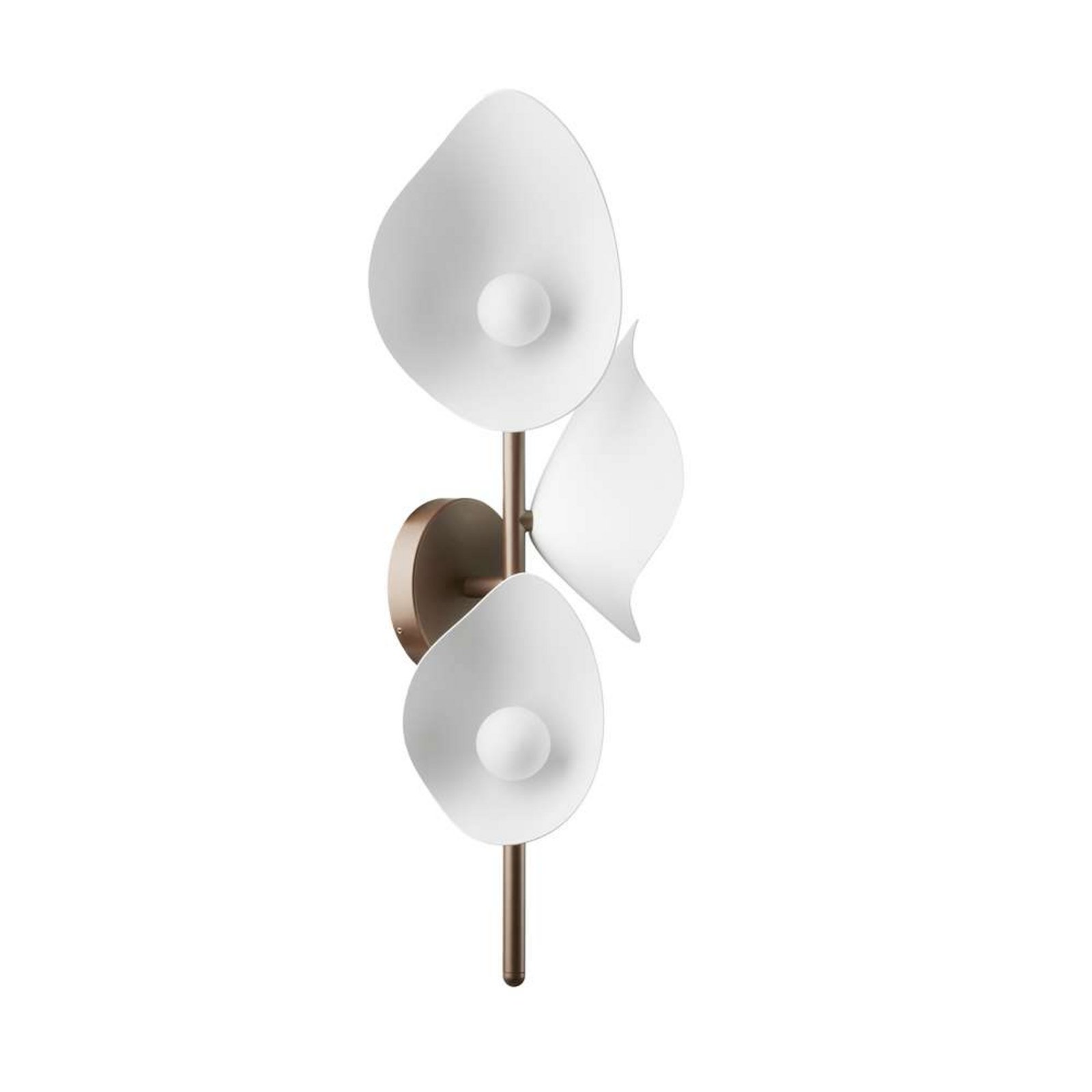 Nuura LED wall lamp Florii 3, height 23 cm, dark bronze/white