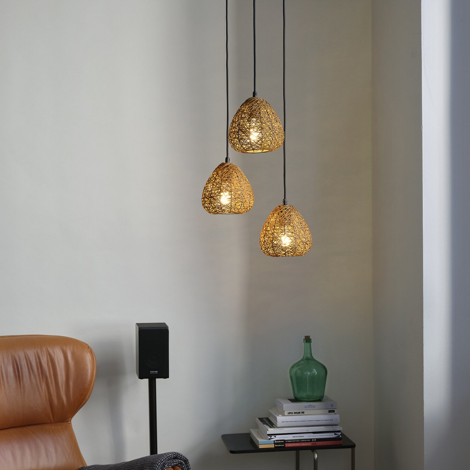 Lampada a sospensione OSRAM Decor Paper Drop, a 3 luci, rotonda, beige, E27