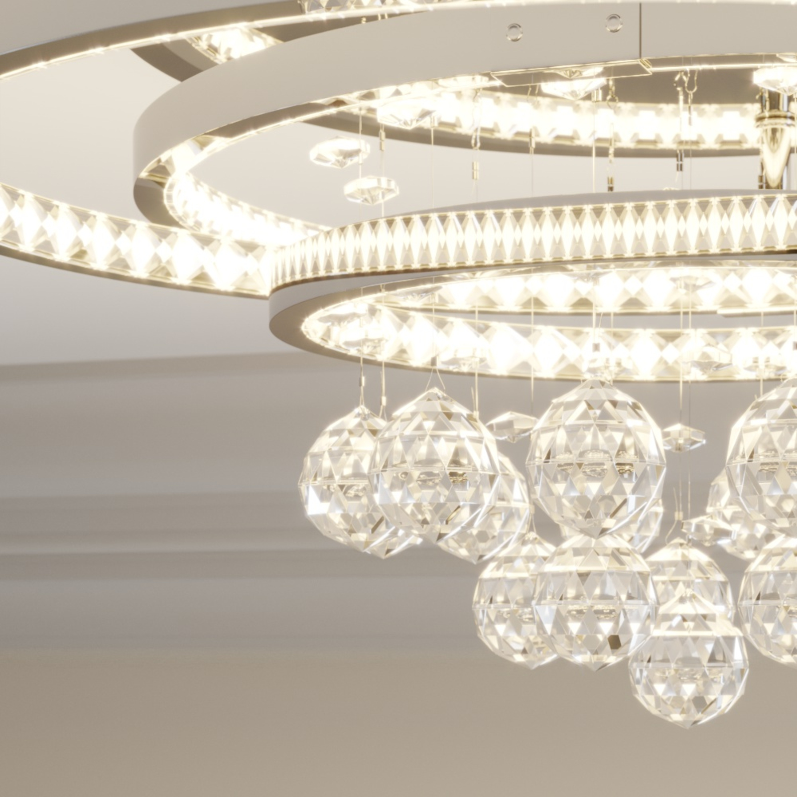 Lucande Keely LED-Deckenleuchte Kristall
