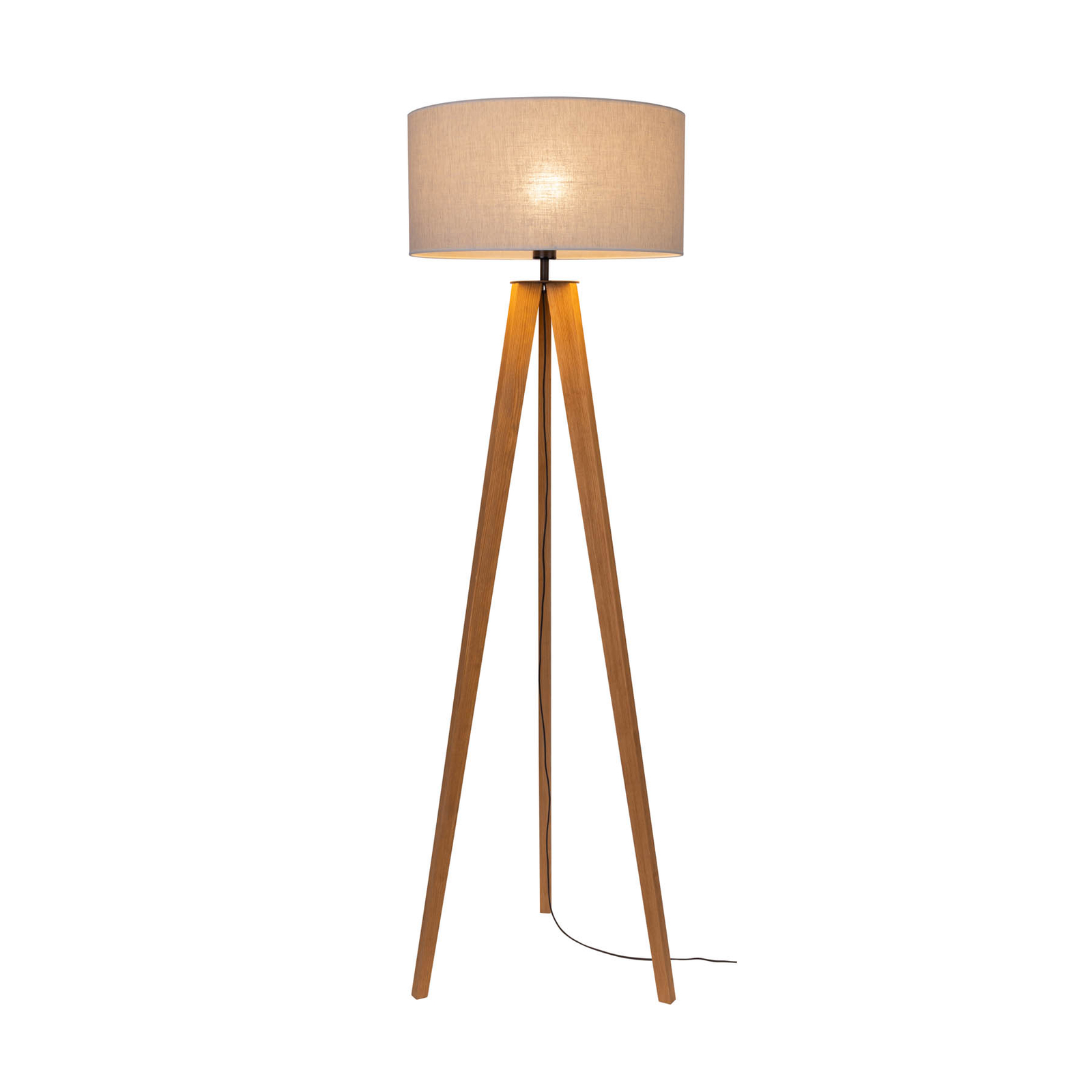 Piantana Maira, treppiede, pino decapato, beige