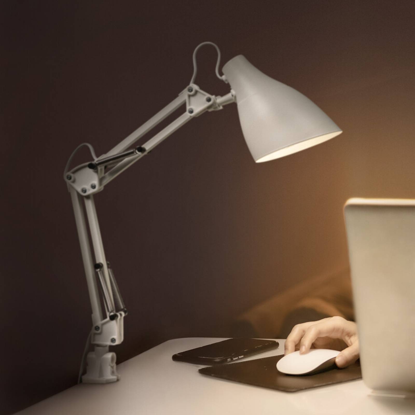 OSRAM Klemmleuchte Office Line Desk Pear Clip, weiß, E27 günstig online kaufen
