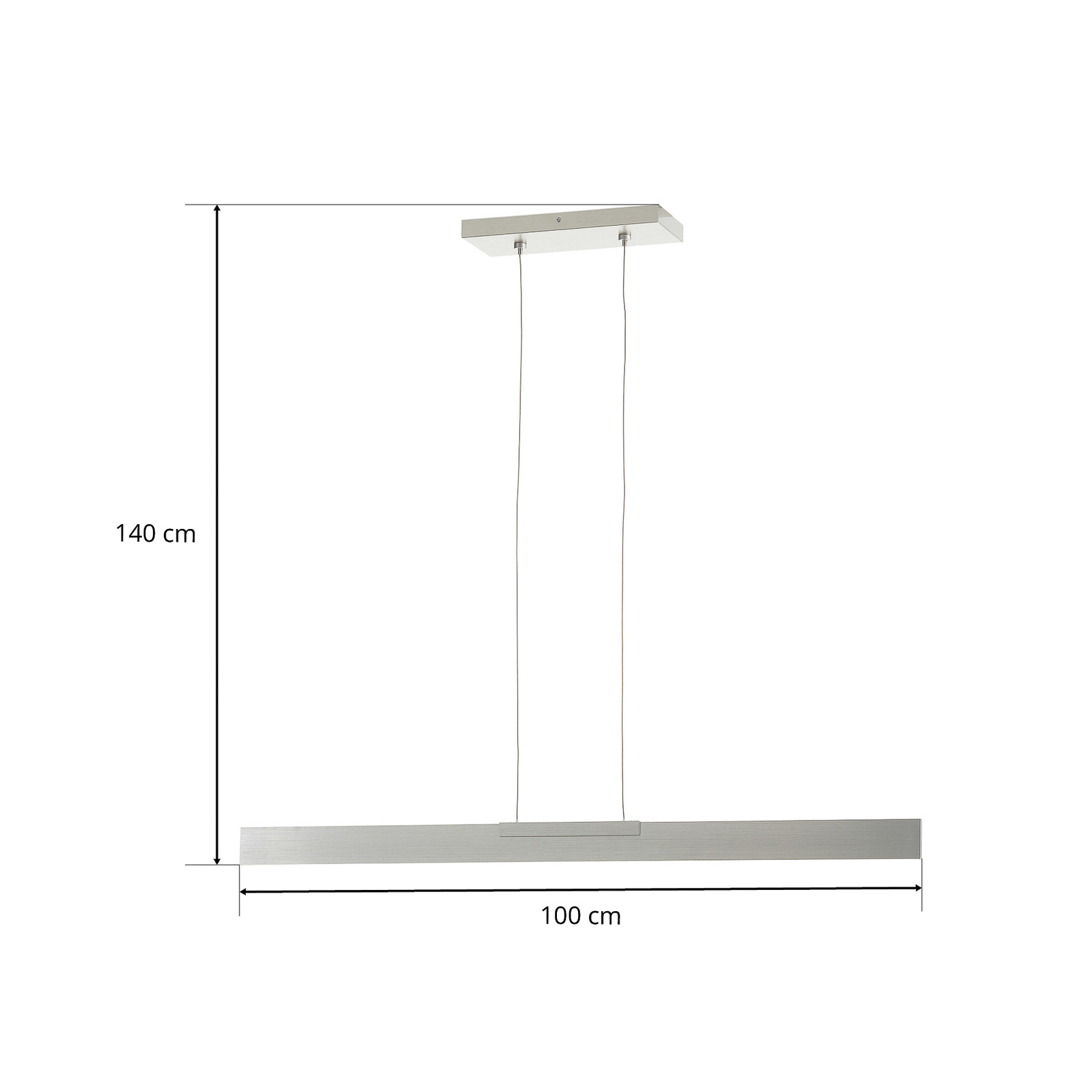 Bopp Nano - lámpara colgante LED, aluminio 100 cm