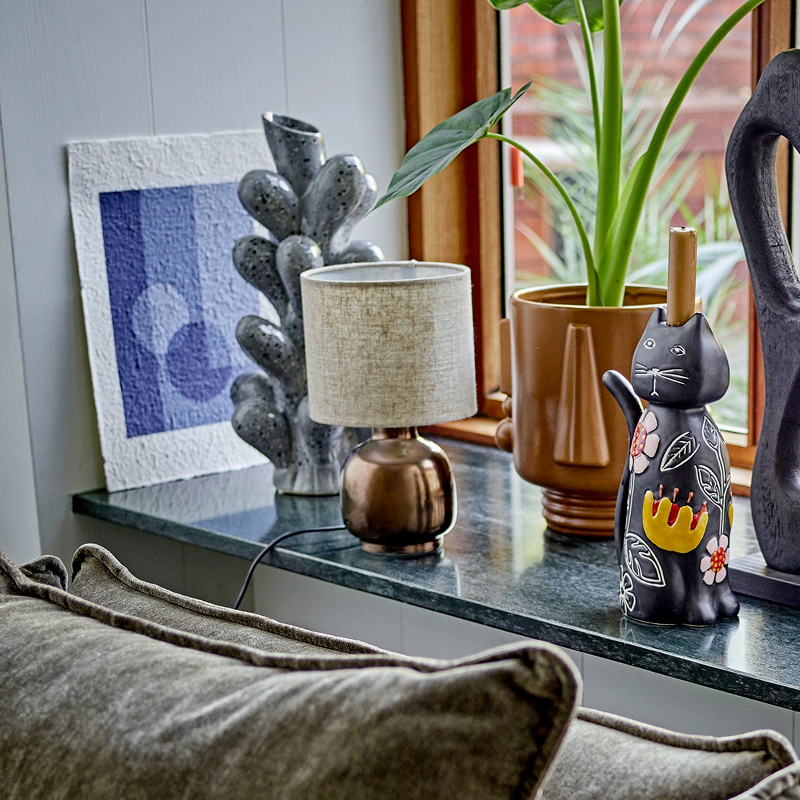 Agni Tischlampe, bronze, Höhe 26 cm, Keramik - Bloomingville Agni Tischlampe, bronze, Höhe 26 cm, Keramik - Bloomingville