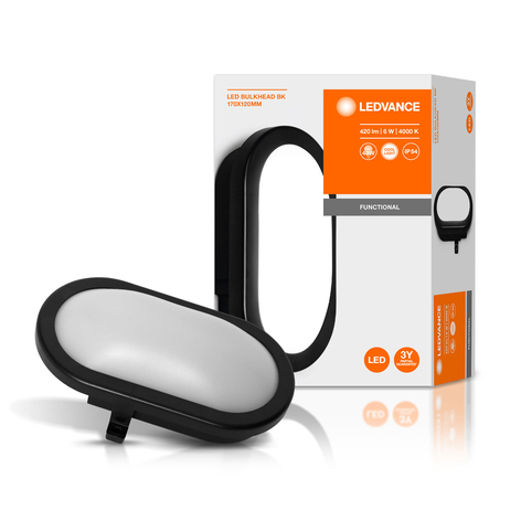 LEDVANCE Bulkhead LED-vegglampe 5,5W svart