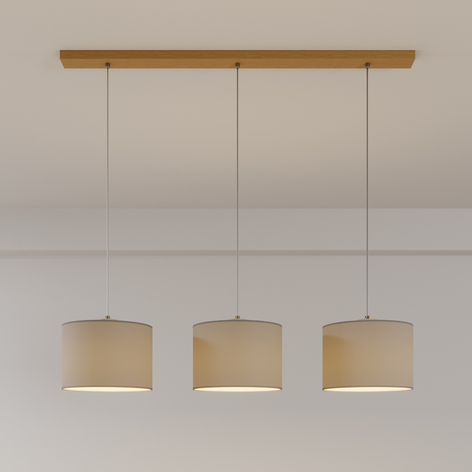 Suspension Corralee grise à 3 lampes