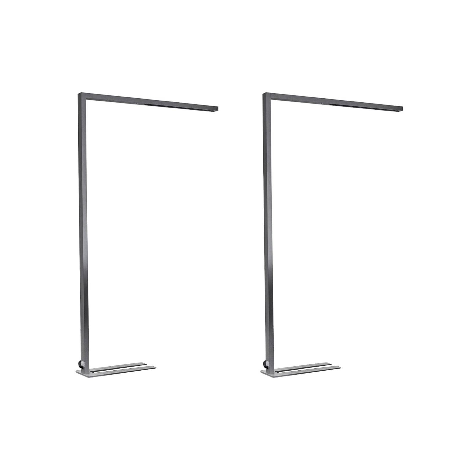 Arcchio LED-Büro-Stehlampe Jolinda, 2er-Set, silber, 4.000 K