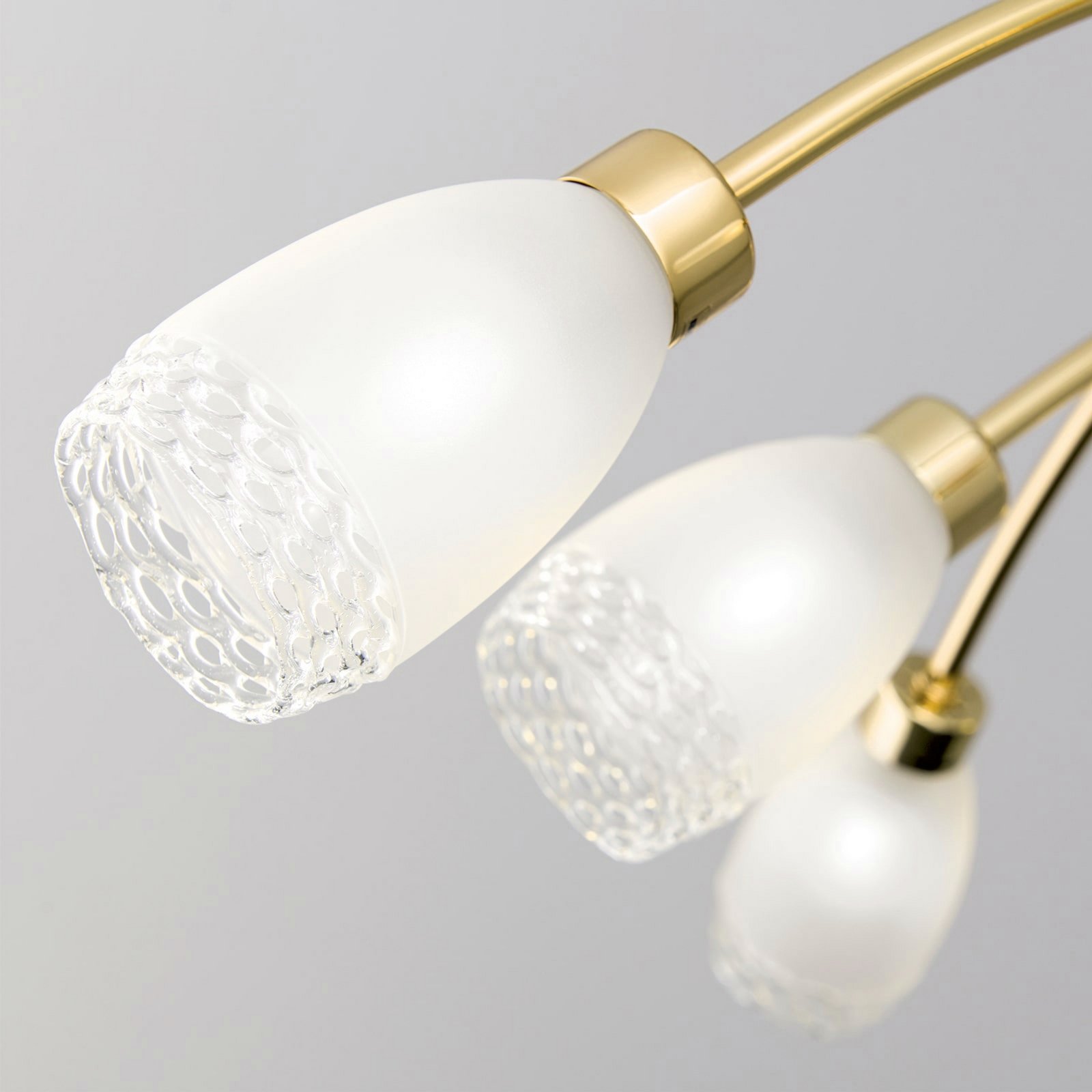 Lampă suspendată CARLA, culoare alamă, Ø 84 cm, metal/sticlă 8 becuri.