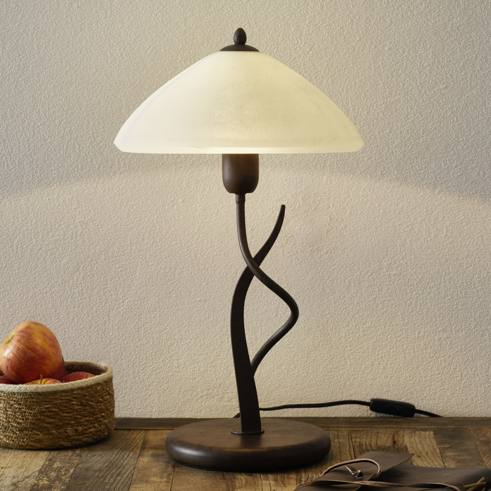 Country-house table lamp Samuele, cream
