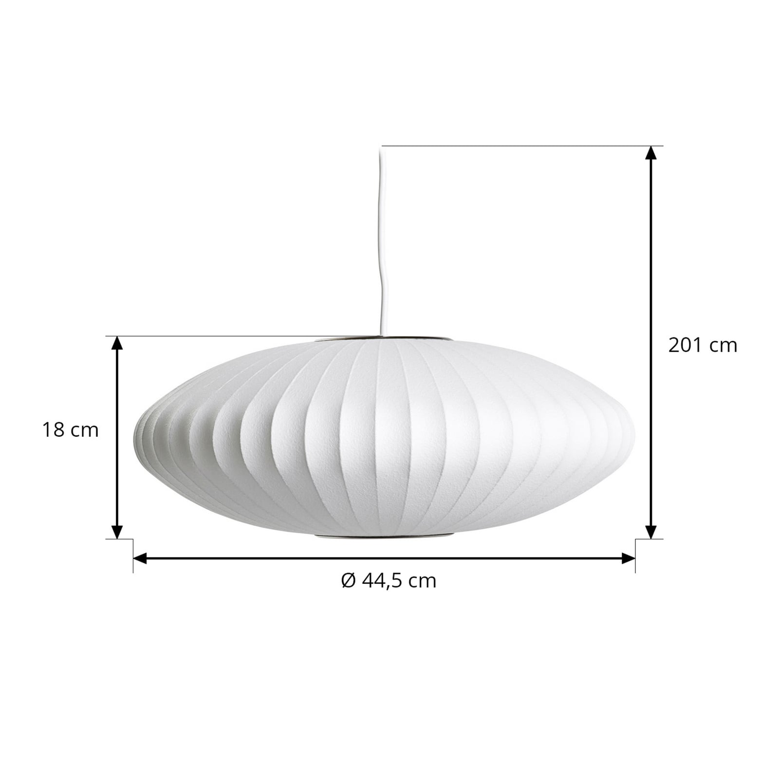 Lámpara colgante HAY Nelson Saucer Bubble S, Ø 44,5 cm, blanca
