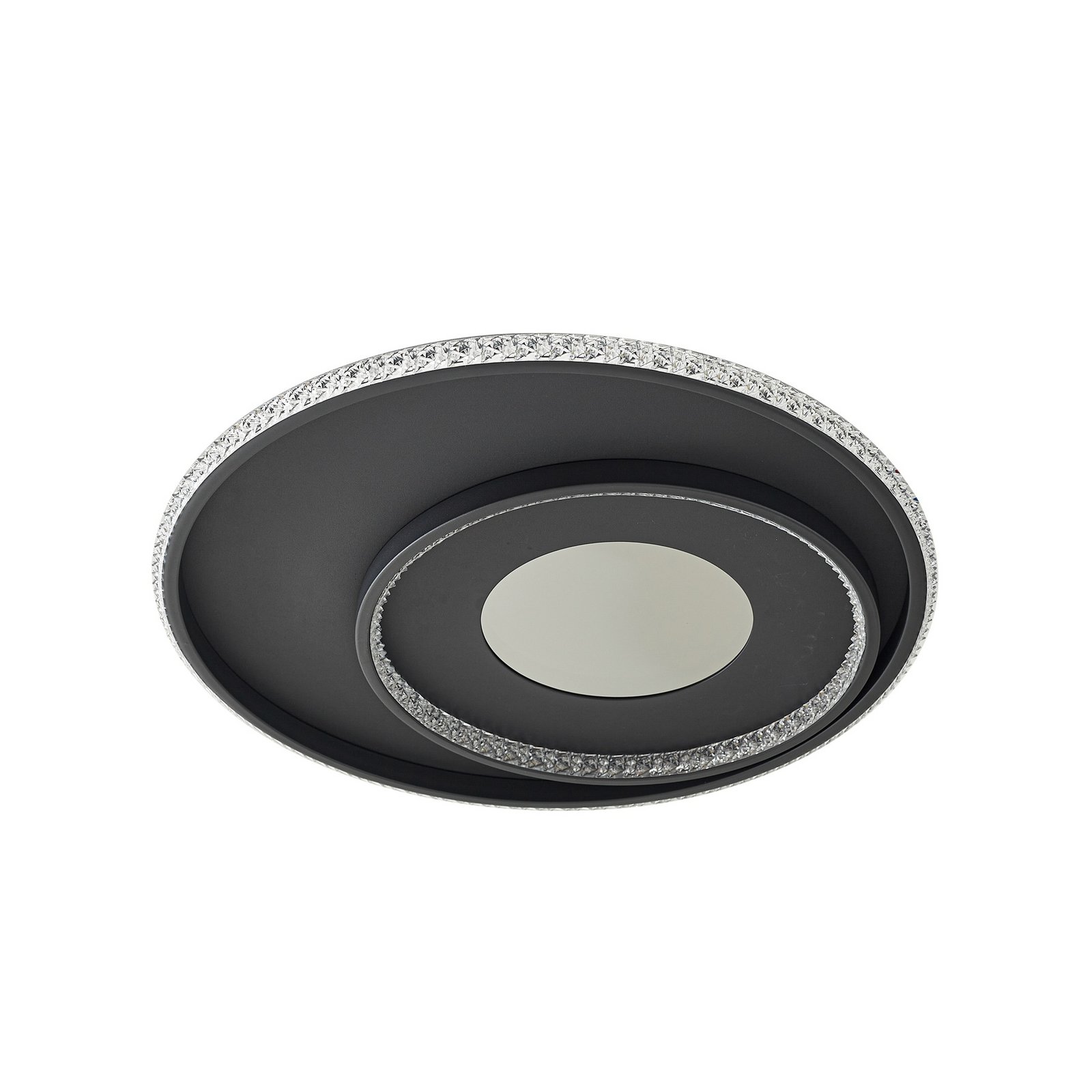 Lindby LED-Deckenlampe Inessa, Ø 51cm, schwarz, CCT, dimmbar