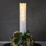 LED svíčka Sára Kalendář, bílá/romantická, výška 29 cm