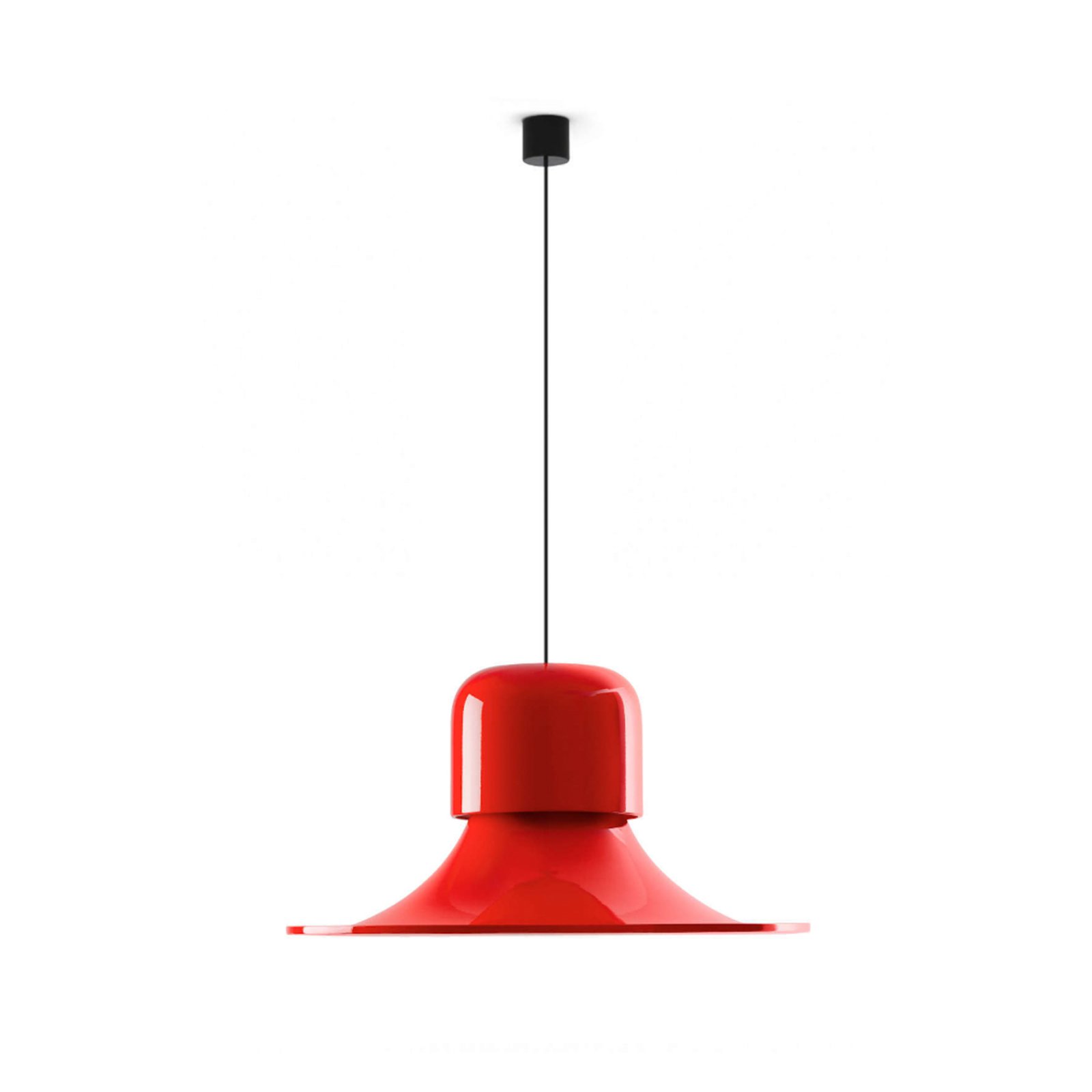 Stilnovo Campana żyrandol LED, DALI-Push, czerwony