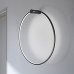 LED-Wandleuchte Saturno, schwarz, Ø 80 cm, Metall, 4.000 K