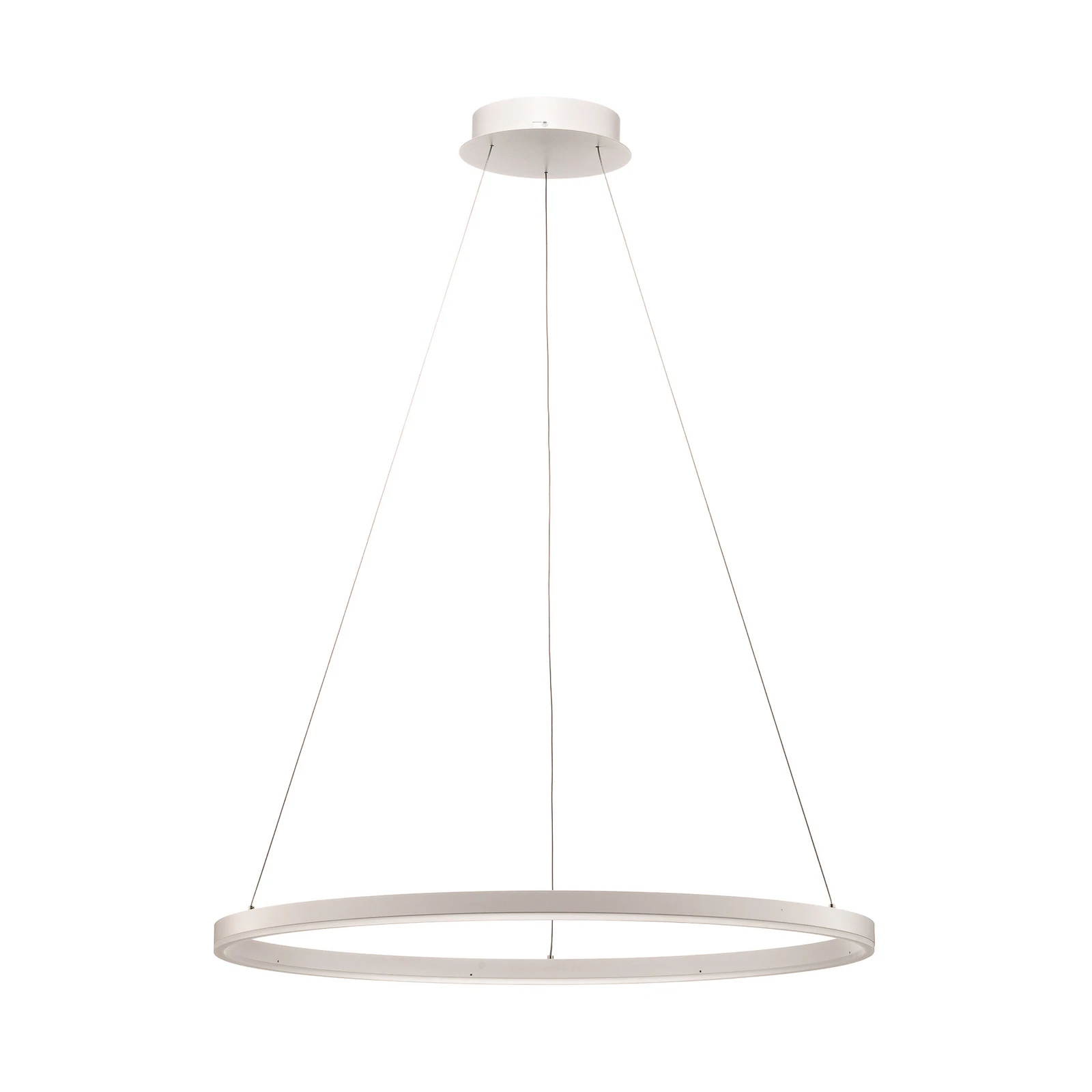 Arcchio LED-visoka svetilka Albiona, bela, 1 obroč, Ø 80 cm