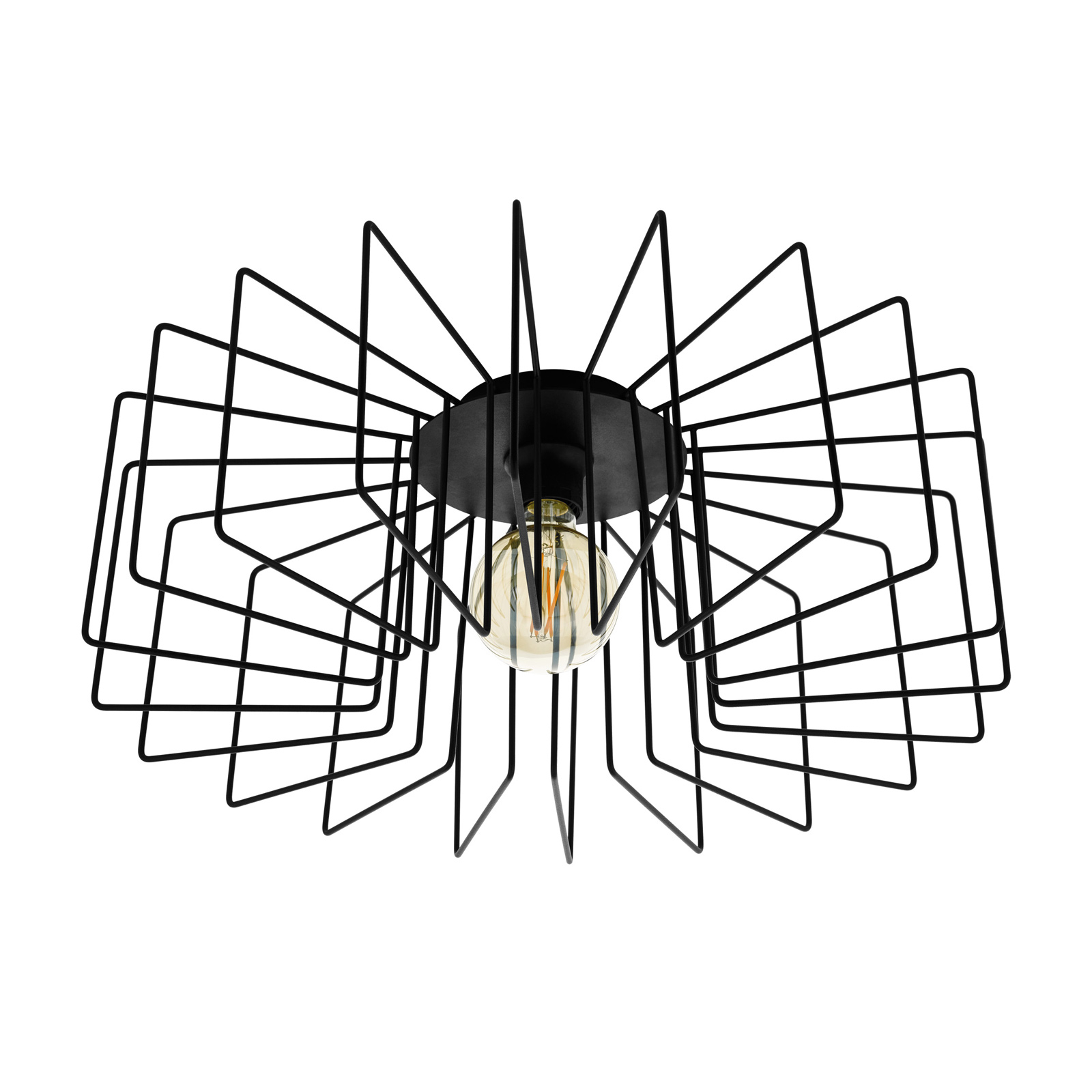 EGLO Tremedal ceiling light, cage design, for Living / Dining Room, steel, E27, 28 W, energy efficiency: A++, H: 21.5 cm