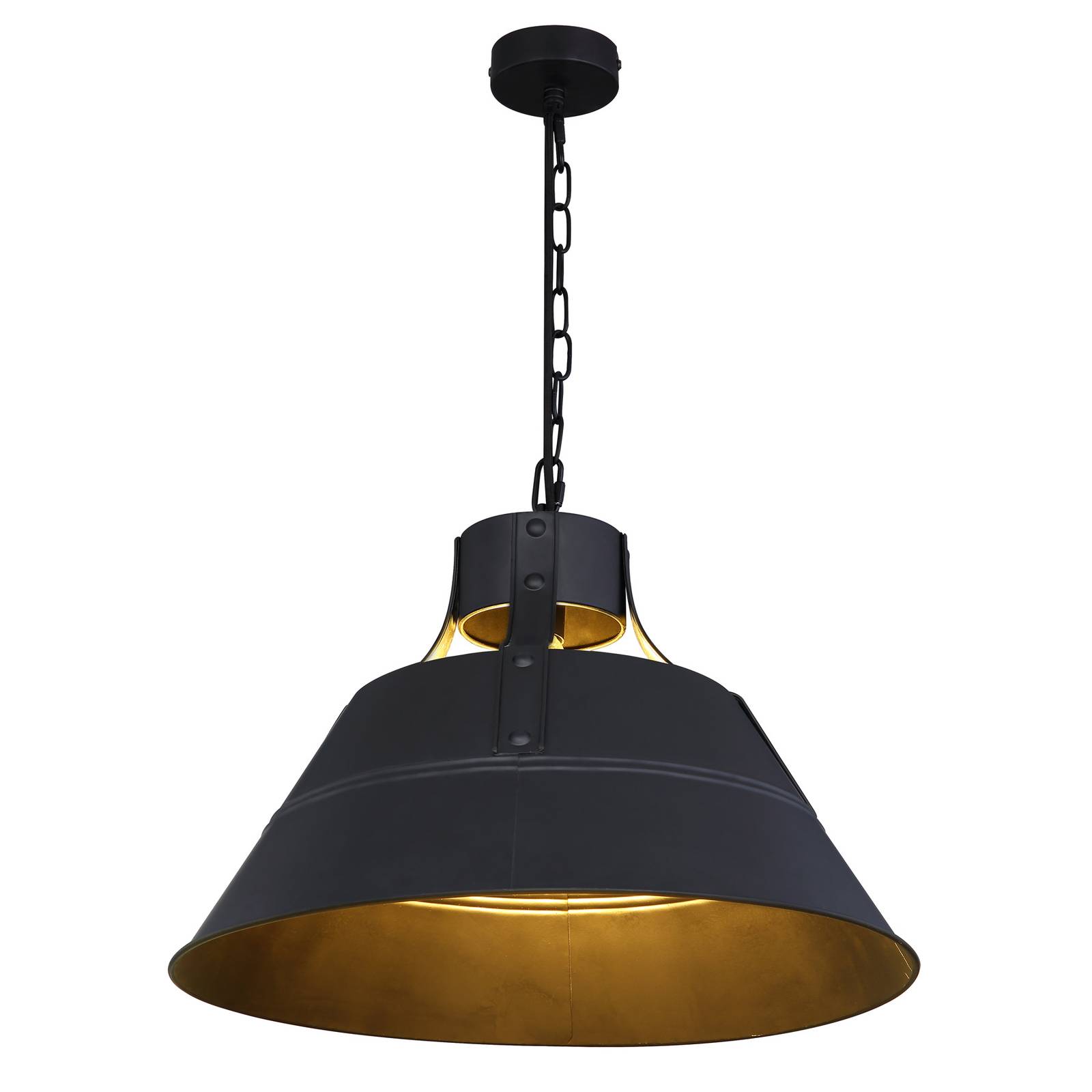 Globo Günther hanging light, vintage design, black, for Living / Dining Room, metal, E27, 60 W, H: 29.5 cm