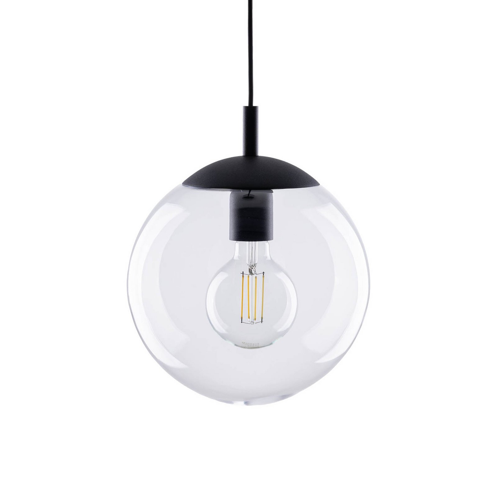 Hanglamp Esme, Ø 25 cm, transparant, glas, globe, E27