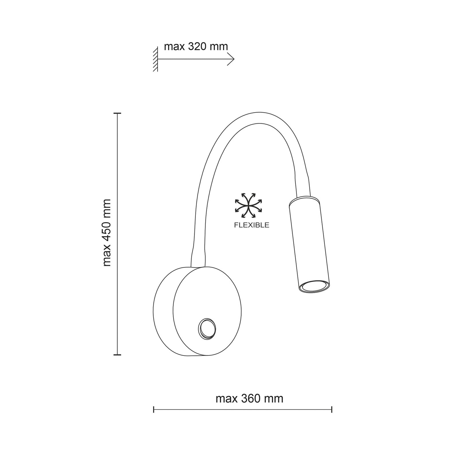 Lagos fali világítás, piros/fekete, G9, magasság 45 cm, fém Lagos fali világítás, piros/fekete, G9, magasság 45 cm, fém