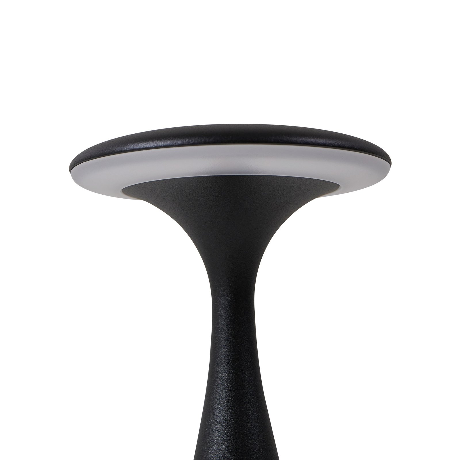 Lindby Lámpara de mesa LED recargable Evelen, negra, IP54, CCT